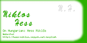 miklos hess business card