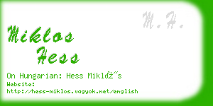 miklos hess business card